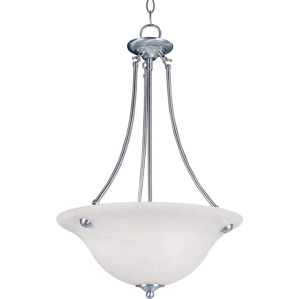 Maxim Lighting Malaga 3 Light Satin Nickel Invert Bowl Pendant Maxim Lighting Malaga 3 Light Satin Nickel Invert Bowl Pendant