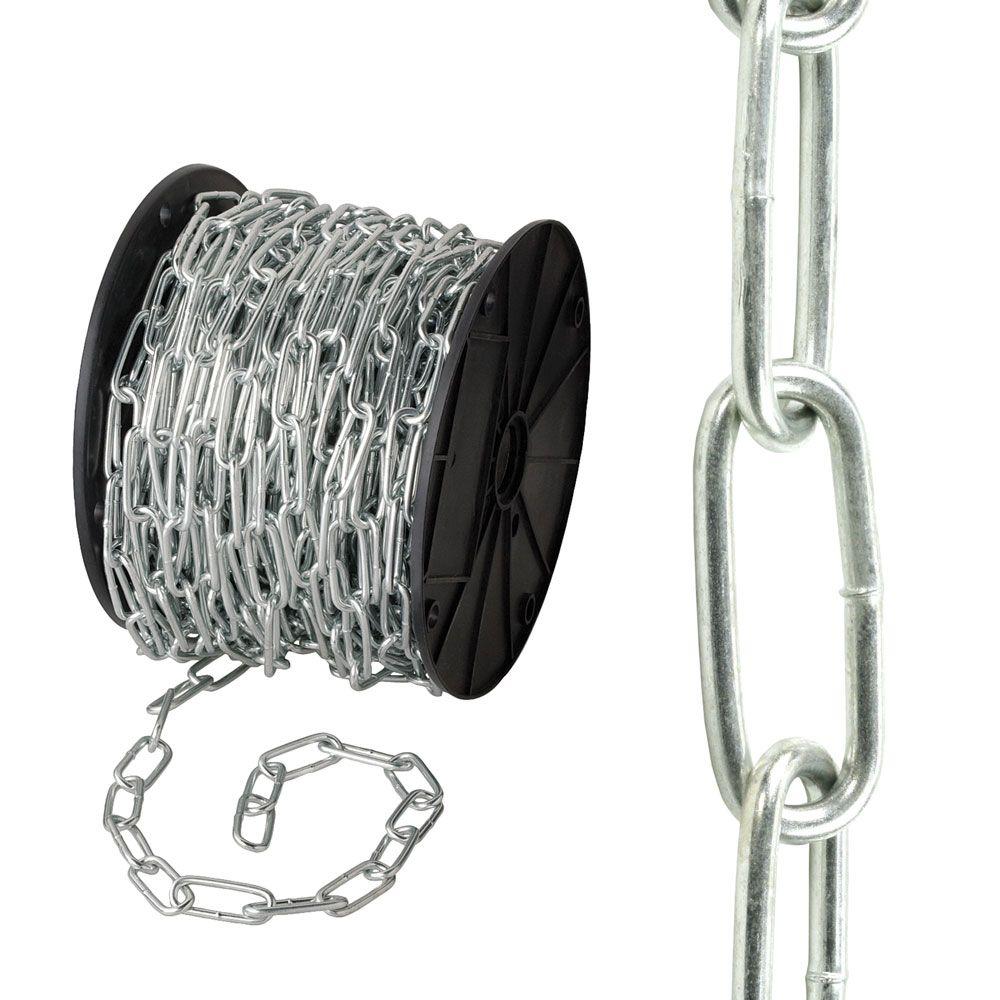 Everbilt 1/4 in. x 70 ft. Grade 30 Zinc-Plated Proof Coil Chain ...
