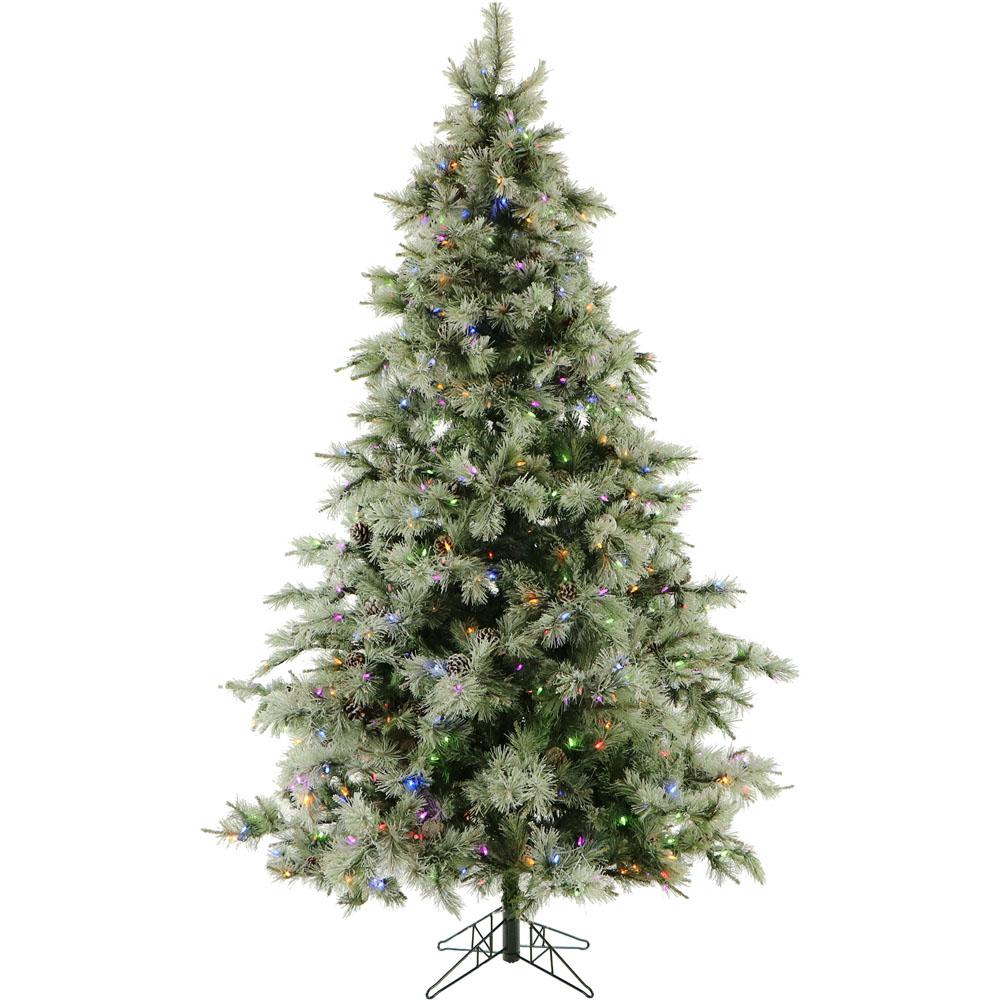 Fraser Hill Farm 7.5 ft. Pre-lit LED Glistening Pine Artificial ...