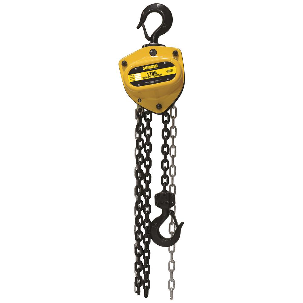 SUMNER 1Ton Chain Hoist with 10 ft. Lift and Overload Protection