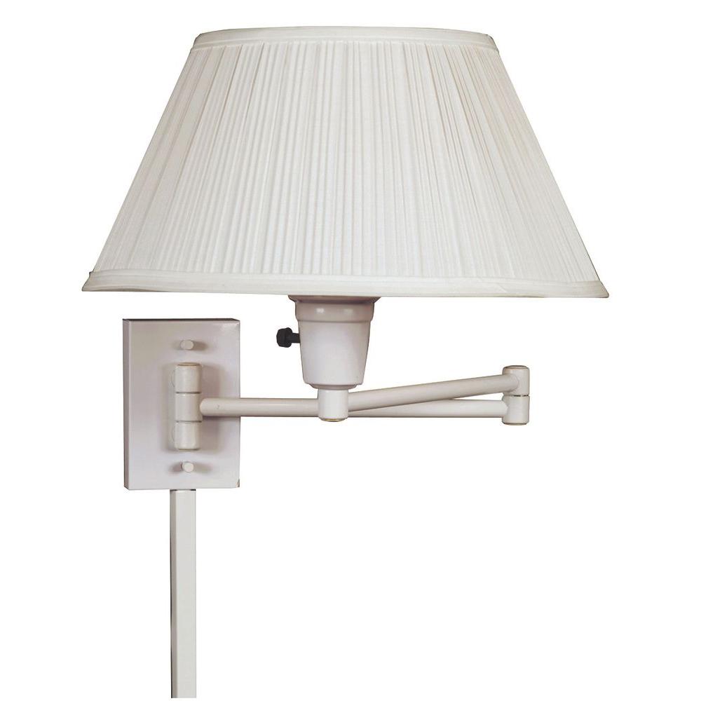 Kenroy Home Simplicity 13 In White Wall Swing Arm Lamp 30110whwh