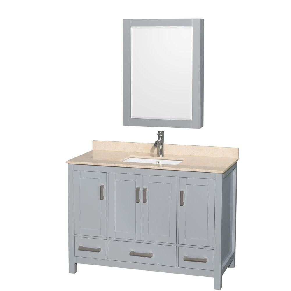 Wyndham Collection Sheffield 48 In W X 22 D Vanity Gray With Wyndham Collection Sheffield 48 In W X 22 D Vanity Gray With