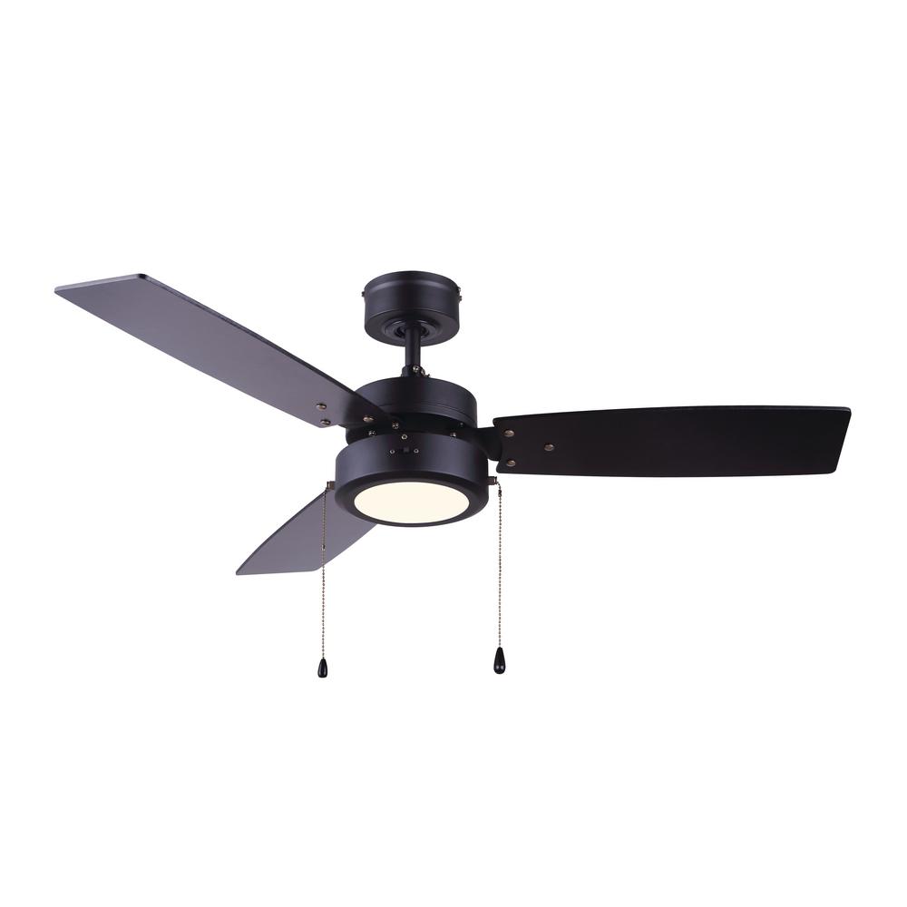 Canarm Wallis 42 In Integrated Led Black Ceiling Fan With Light