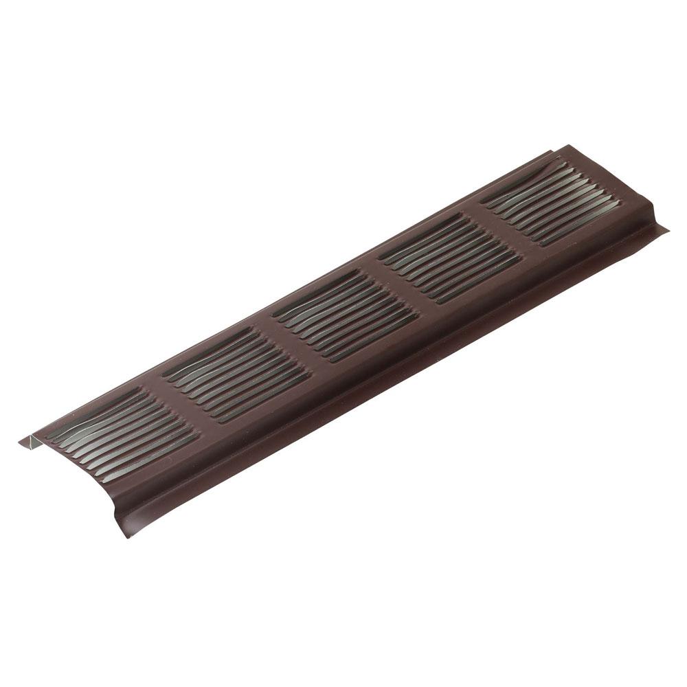2.6 in. x 96 in. Brown Louvered Aluminum Retrofit Continuous Soffit