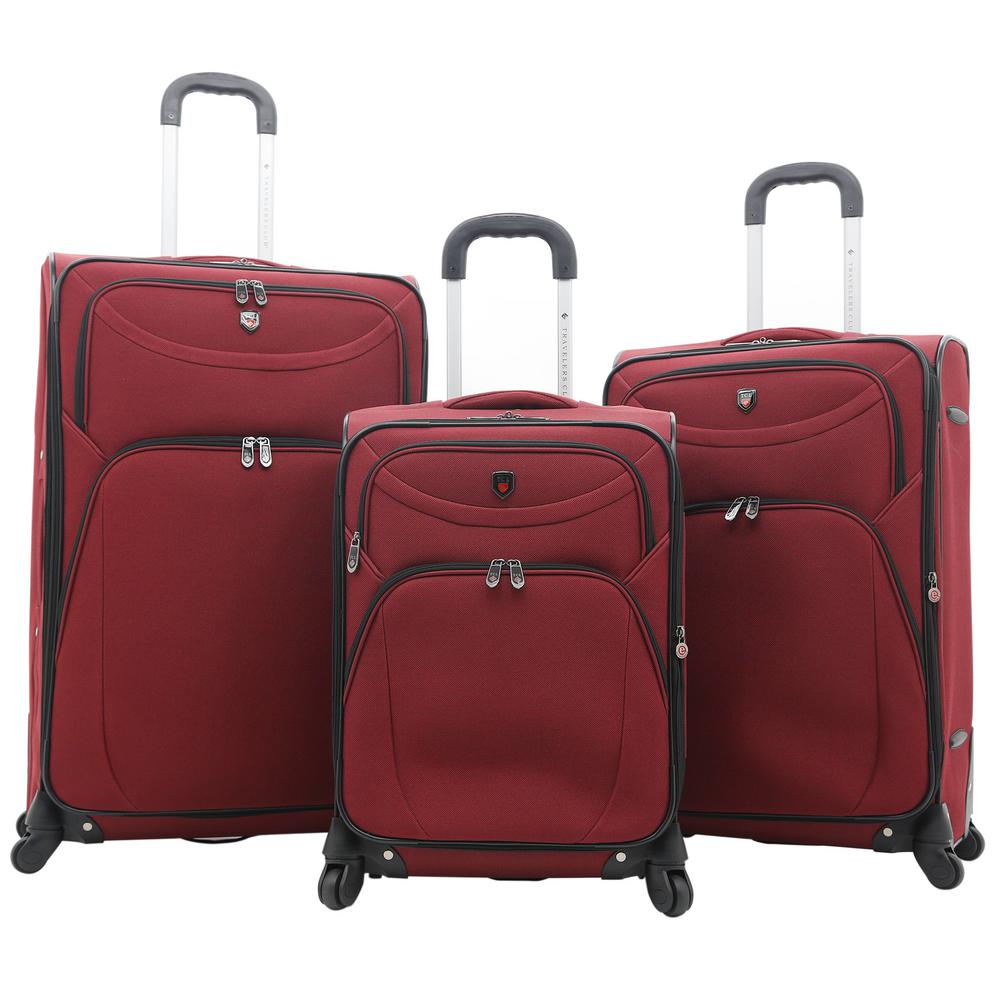 TRAVELERS CLUB LUGGAGE 3-Piece EVA Expandable Vertical Luggage Set (D-Luxe), Red was $389.99 now $155.99 (60.0% off)