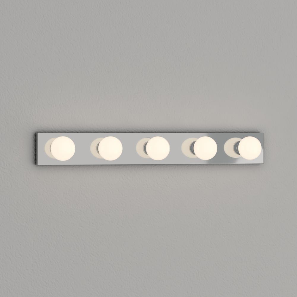 Thomas Lighting 5 Light Chrome Wall, Plug In Vanity Light Strip