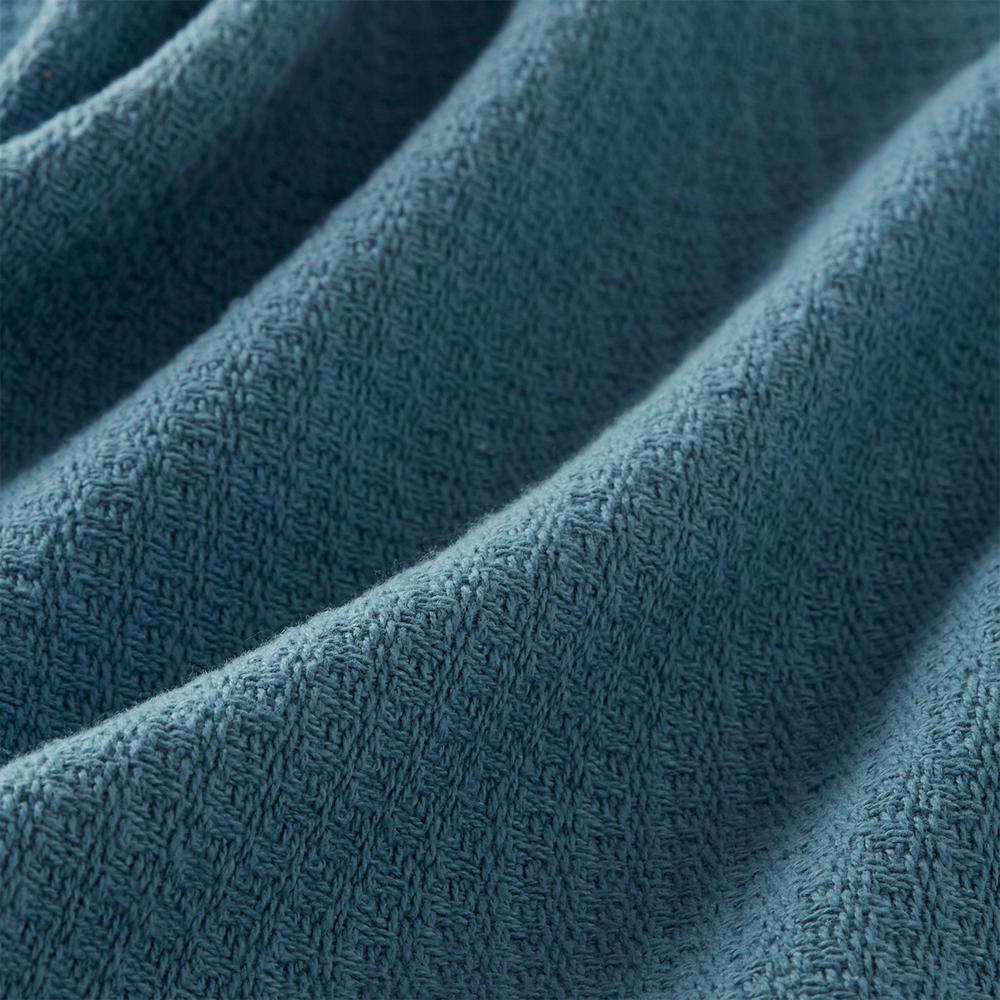 The Company Store Cotton Weave Teal Solid King Woven Blanket Ko33 K Teal The Home Depot