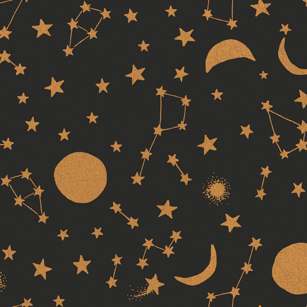 Tempaper Kids Celestial Midnight and Metallic Gold SelfAdhesive