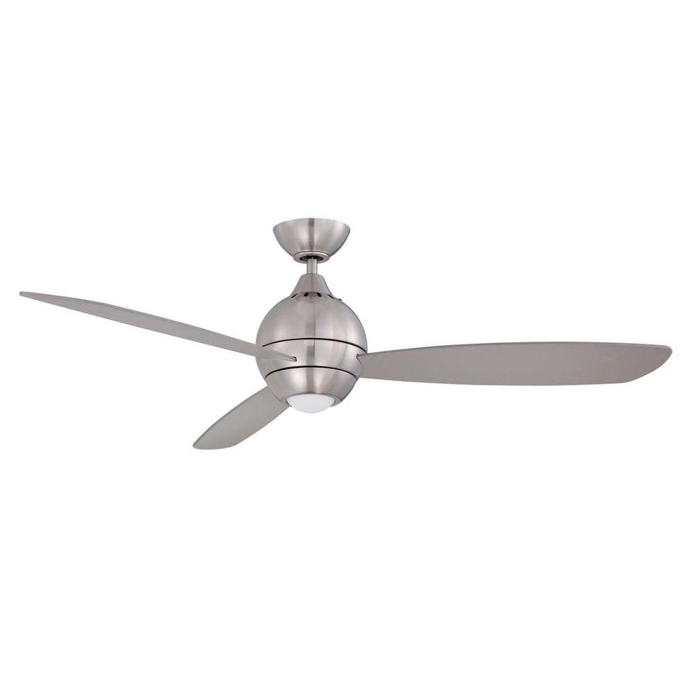 Designers Choice Collection Sphere 52 in. LED Satin Nickel Ceiling Fan ...