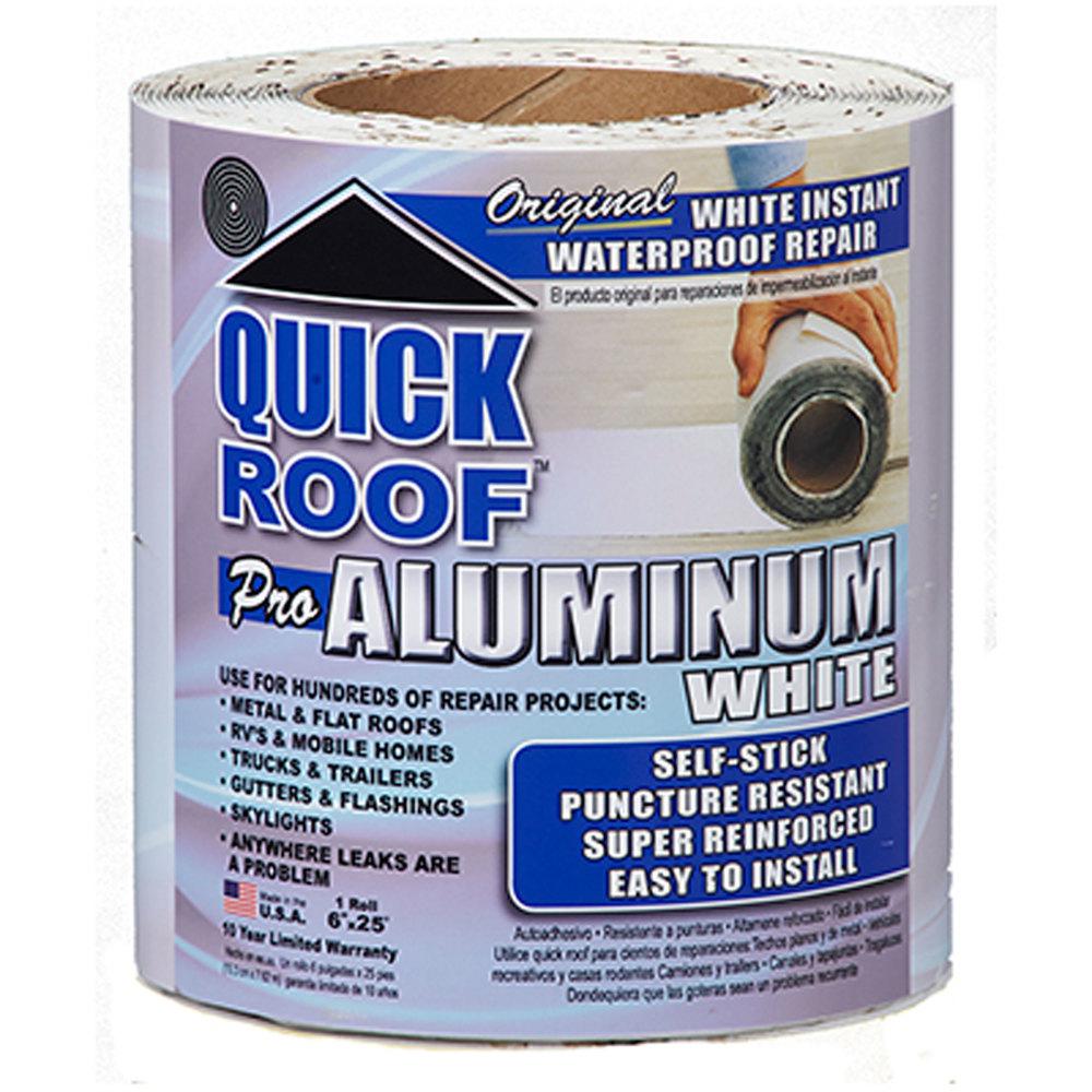 6 In X 25 Ft Quick Roof Pro Aluminum Surface Tape In White Wqr625 The Home Depot