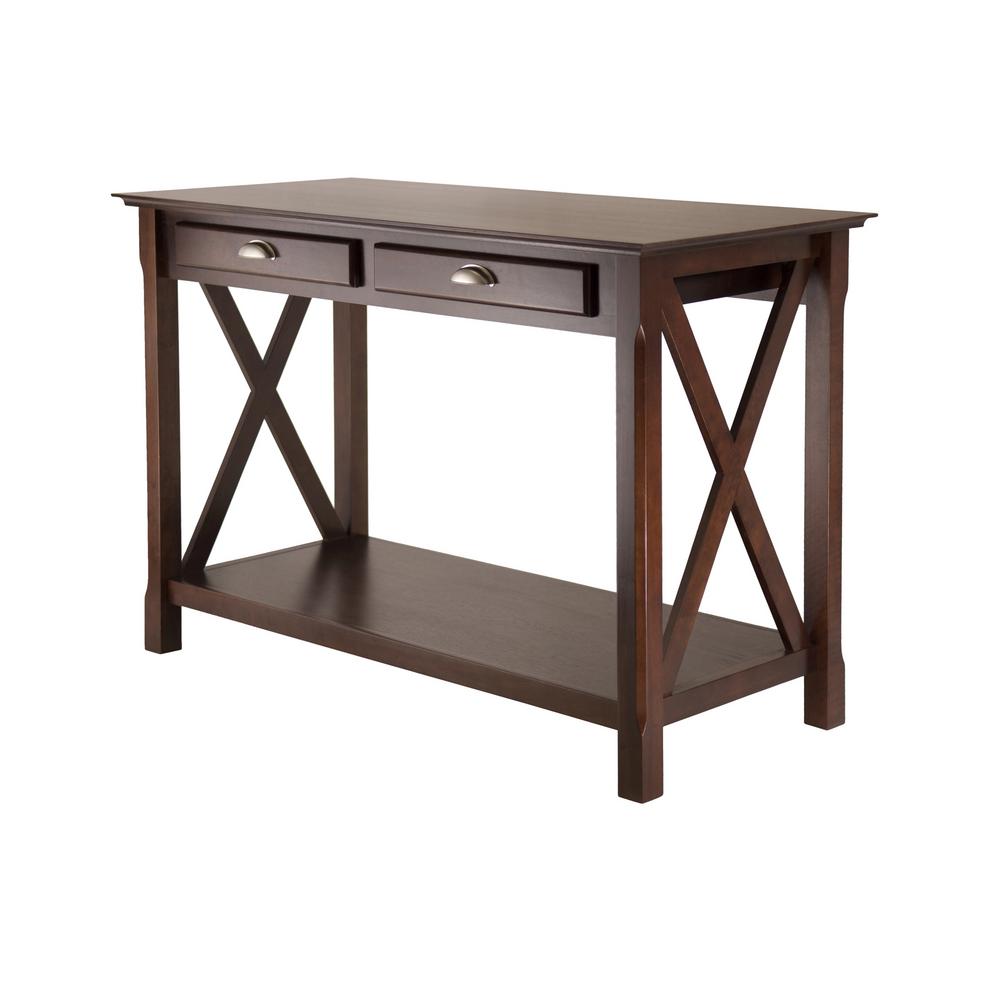 Winsome Wood Xola 45 in. Cappuccino Standard Rectangle Wood Console Table with Drawers40544