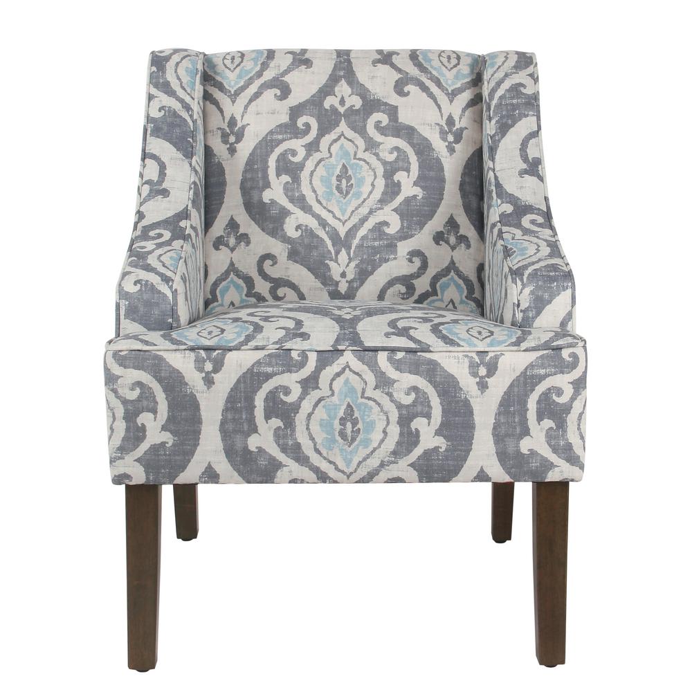 Homepop Global Damask Suri Blue Classic Swoop Accent Chair ...