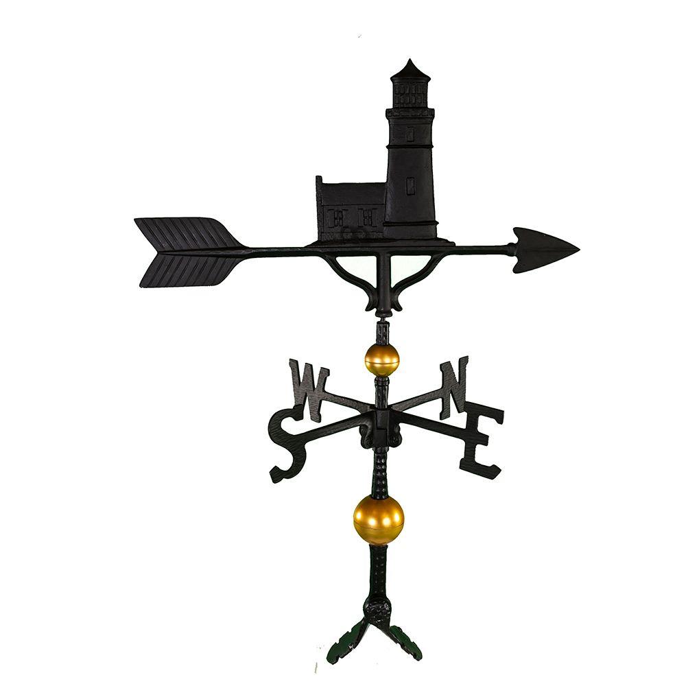 Deluxe 32-in Aluminum Color Cottage Lighthouse Adjustable Roof Mount Weathervane