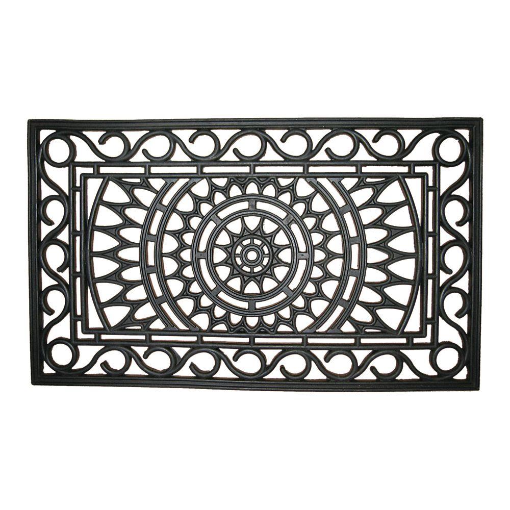Entryways Sunburst 18 inch x 30 inch Recycled Rubber Door Mat by Entryways