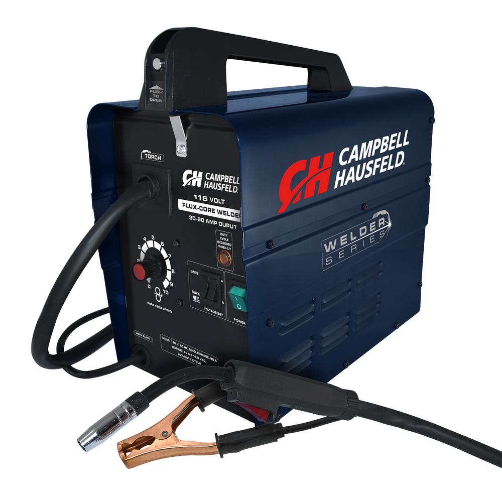 Campbell Hausfeld Flux Core Wire Welder 115-Volt 90 Amp with Welder  Accessories