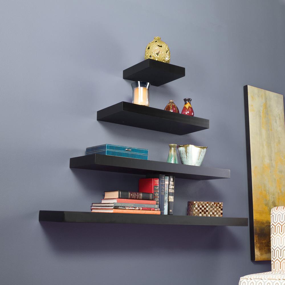 Southern Enterprises 10 in. Chicago Black Floating Shelf (Price Varies