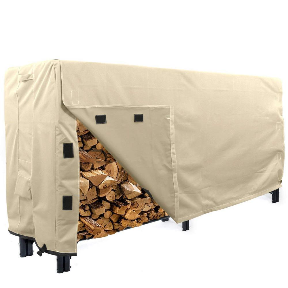 Khomo Gear Sahara Series 8 Ft Beige Log Rack Heavy Duty Protector Cover Ger 1128 The Home Depot