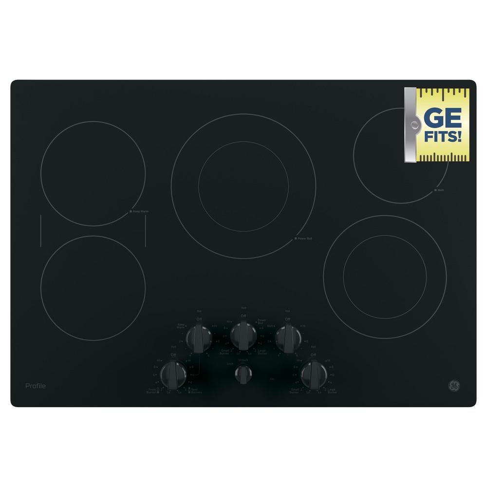 GE Profile 30 in. Radiant Electric Cooktop in Black with 5 Elements