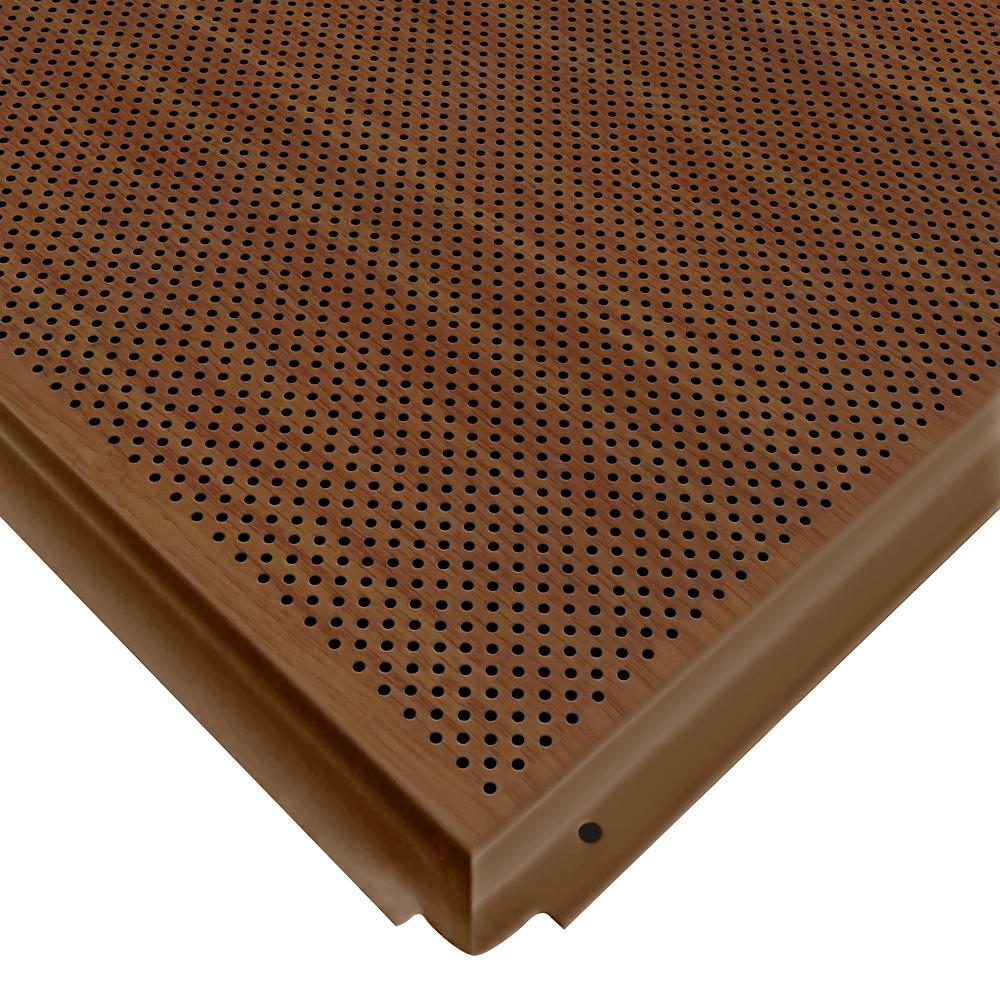 Toptile Cherrywood 2 Ft X 2 Ft Perforated Metal Ceiling Tiles Case Of 10