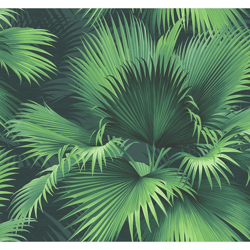 Ongekend Kenneth James Endless Summer Dark Green Palm Wallpaper PS40104 NC-96