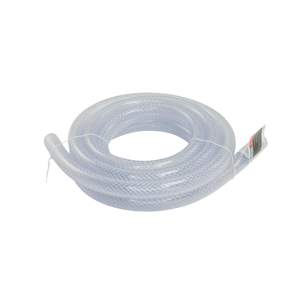 TEKTUBE Reinforced PVC Braided Vinyl Tubing 1/4 ID x 50 ft Flexible Non Toxic Clear High