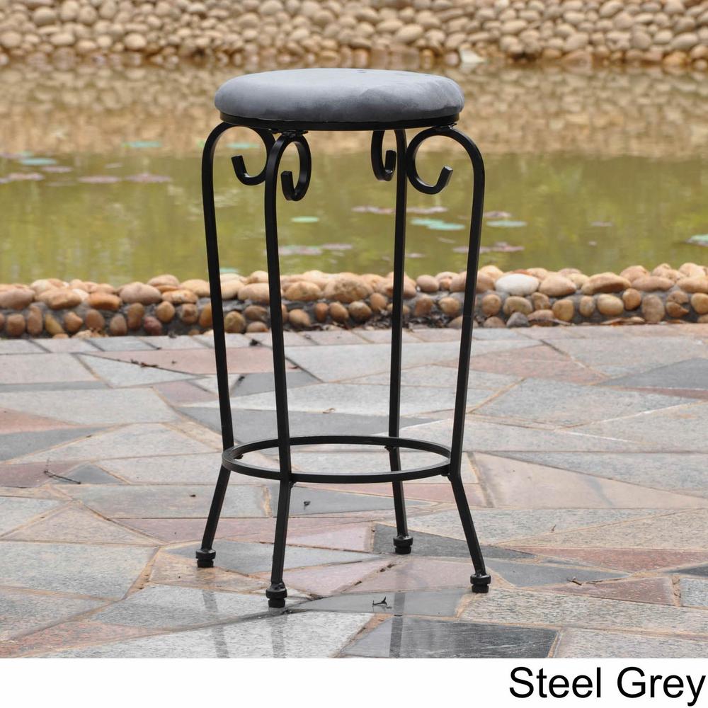 International Caravan Iron 18 In Black Mat Bar Stools With Grey International Caravan Iron 18 In Black Mat Bar Stools With Grey Micro Suede Seat Set Of 2 3421 2ch Ms Gy The Home Depot