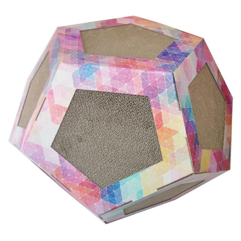 PET LIFE Pink Pattern Octagon Ultra Premium Collapsible Puzzle Pet Cat Scratcher... by PET LIFE