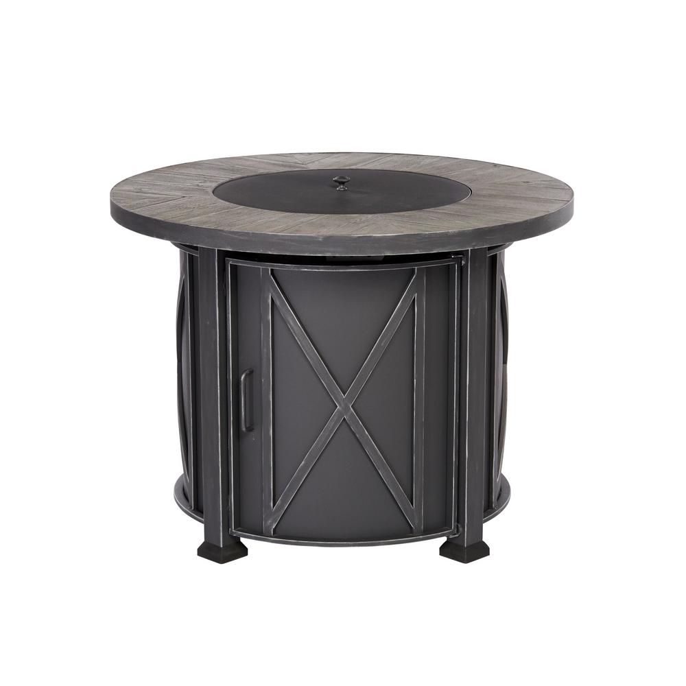 Hampton Bay Park Canyon 35 In Round, Round Propane Fire Pit Table