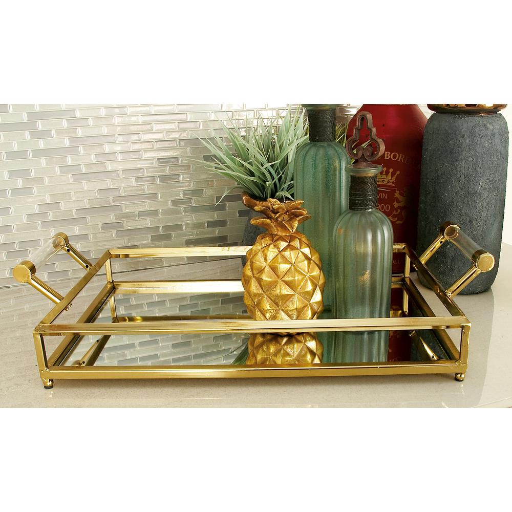 Home Details Vintage Gold Mirrored Bottom Glass Keepsake