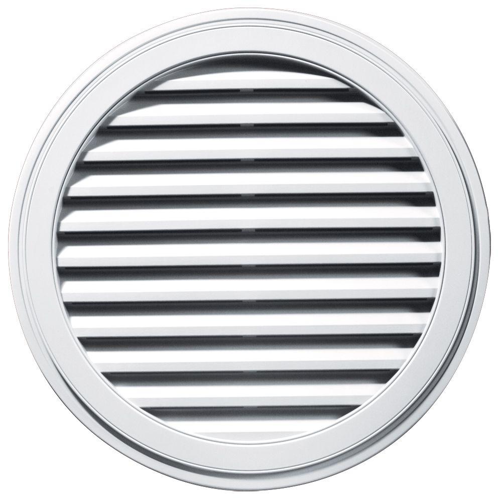 Builders Edge 36 in. Round Gable Vent in White120033636001 The Home