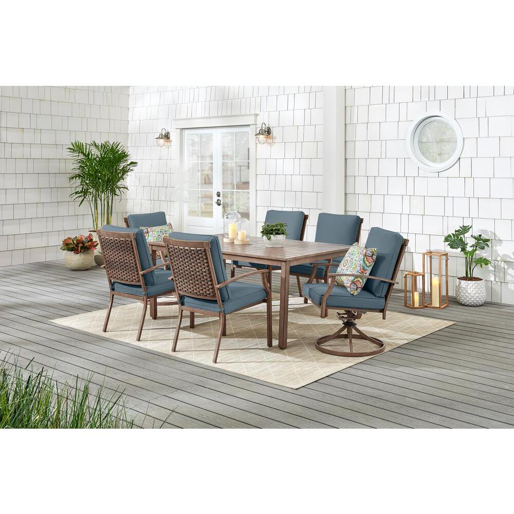 Hampton Bay Geneva 7Piece Brown Wicker Outdoor Patio Dining Set with