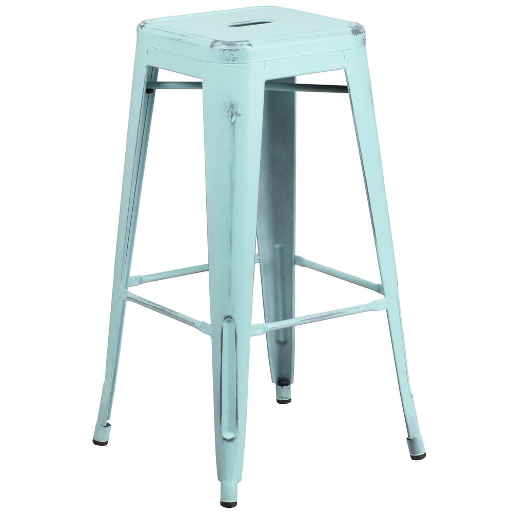 Flash Furniture 30 In Distressed Blue Bar Stool Etbt350330db The Flash Furniture 30 In Distressed Blue Bar Stool