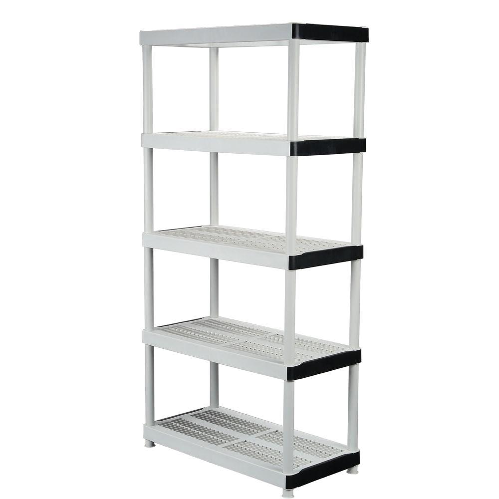 HDX 36 in. W x 72 in. H x 18 in. D 5Shelf Plastic Ventilated Storage