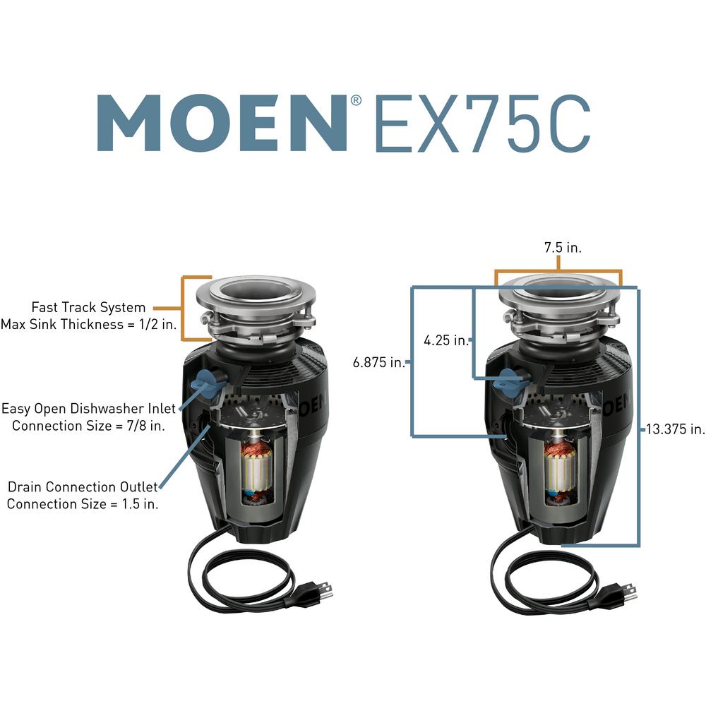 Moen Host Series 3 4 Hp Continuous Feed E Saving Garbage Moen Host Series 3 4 Hp Continuous Feed