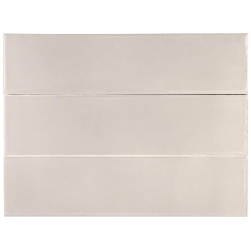 x 12 in 8mm Polished Ceramic Subway Tile 5.38 sq. ft. // Box Birmingham Taupe 3 in