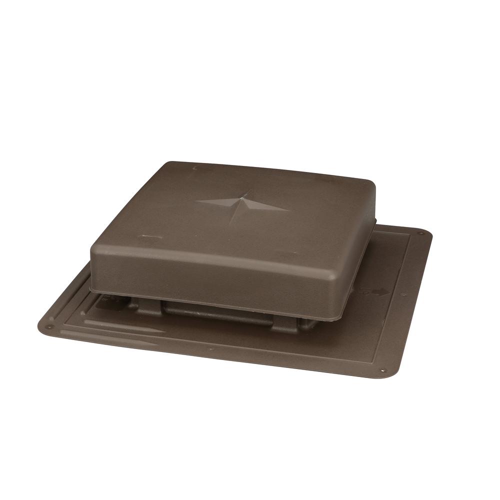 Air Vent 61 sq. in. NFA Plastic SquareTop Roof Louver Static Roof Vent in Brown (Sold in Carton