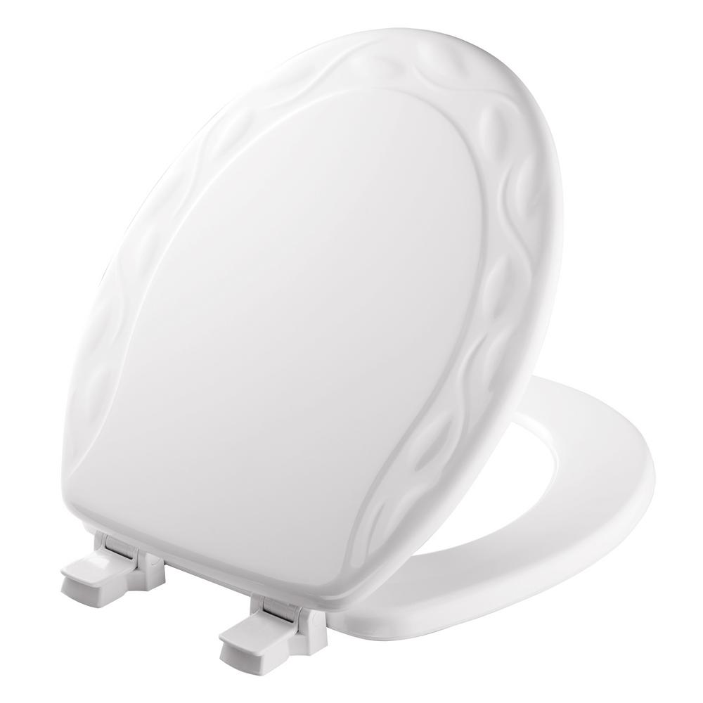 BEMIS STATITE Sculptured Round Closed Front Toilet Seat in White