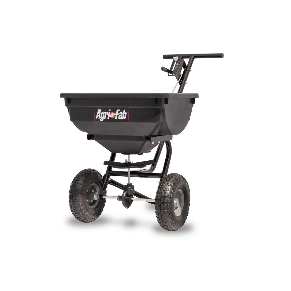 110 lb Push Broadcast Spreader Fertilizer Ice Melt Rock Salt Garden