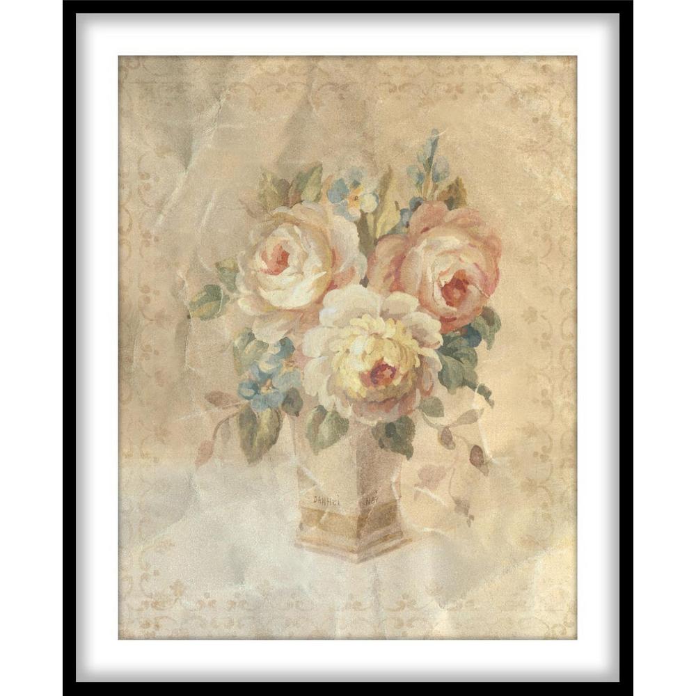 Ptm Images 9 75 In X 11 75 In Faded White Roses Framed Wall