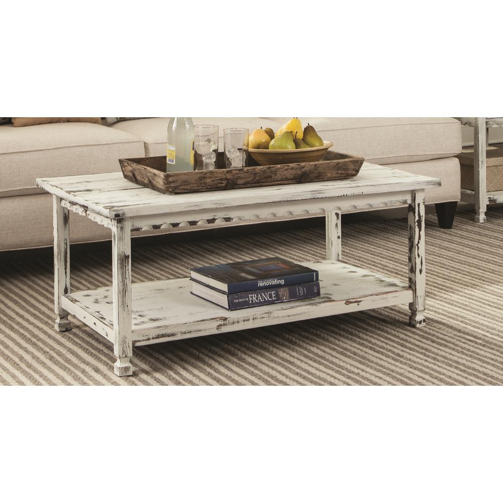 Alaterre Furniture Country Cottage White Antique 42 inch L Coffee Table by Alaterre Furniture