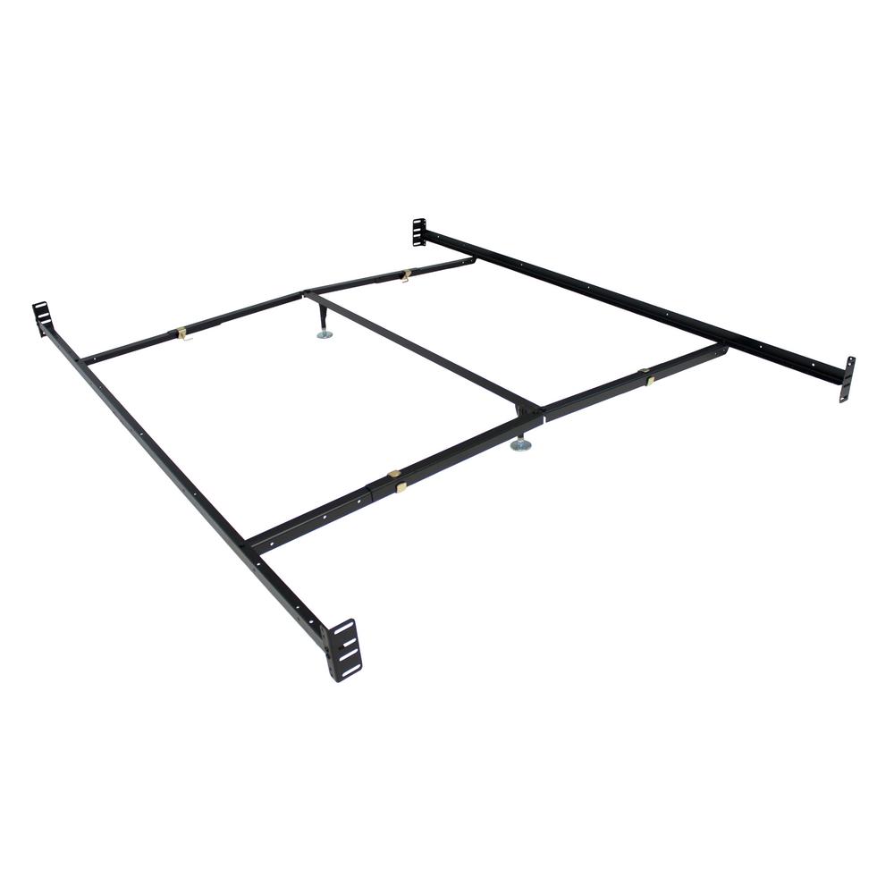 HOLLYWOOD BED FRAME Black Adjustable Bedframe Headboard Footboard Bolt on Bed Rails 498BORI