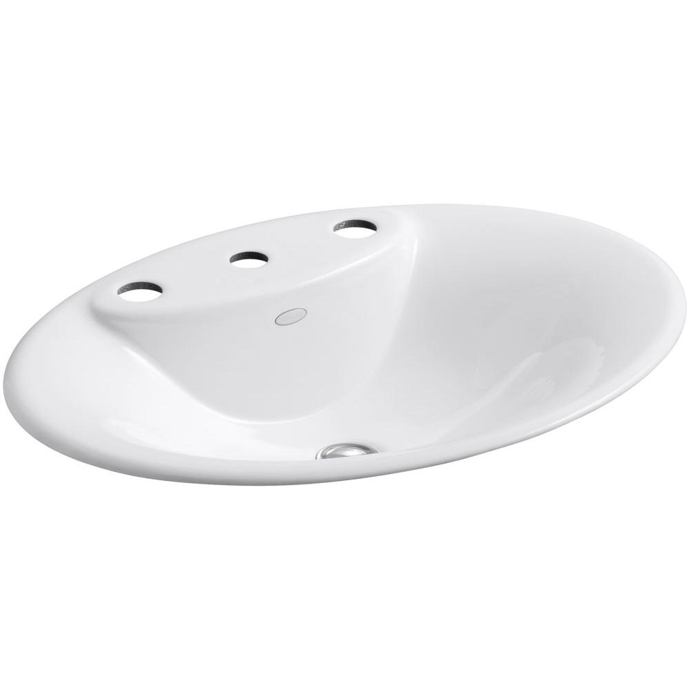KOHLER Maratea DropIn Cast Iron Bathroom Sink in WhiteK283180