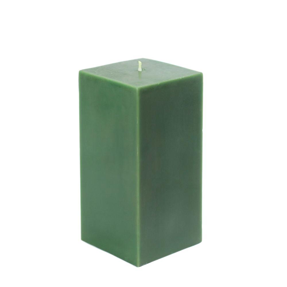 Zest Candle 3 in. x 4 in. Black Scroll Pillar Candle Bulk (12Case)CPS