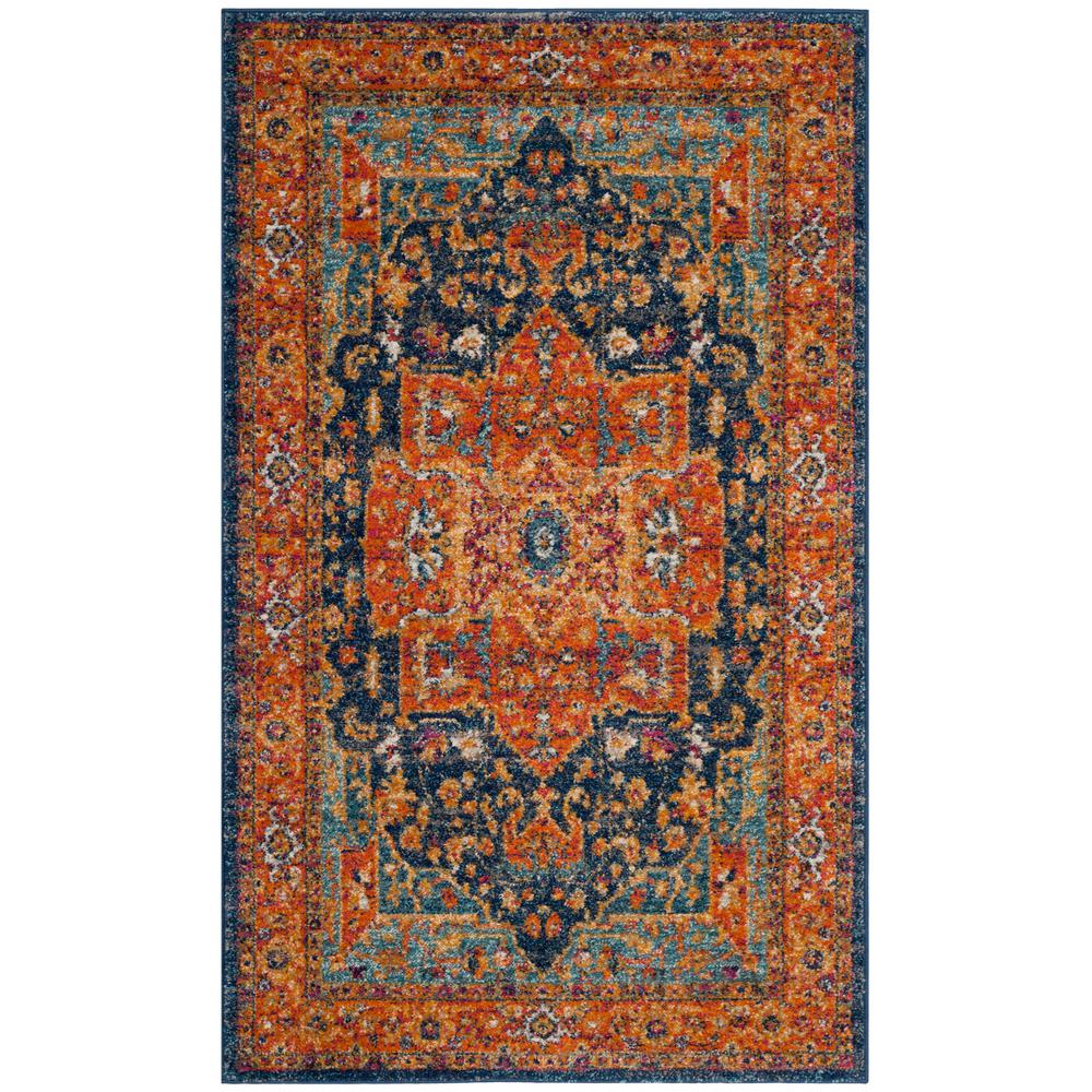 Safavieh Evoke Blue/Orange 3 ft. x 5 ft. Area RugEVK275C3 The Home