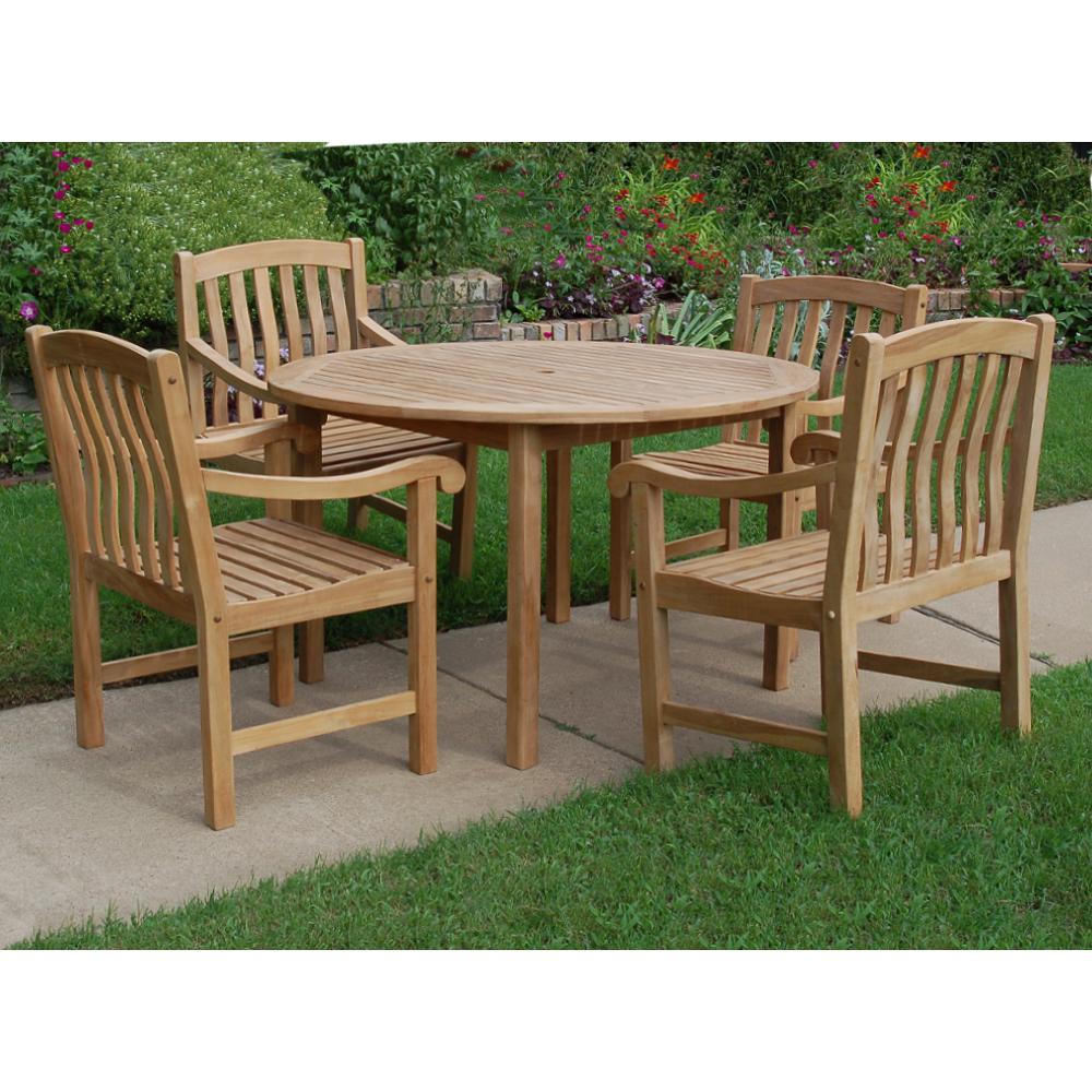 Cambridge Casual Colton Teak 5 Piece Wood Outdoor Dining Set Hd 610209t The Home Depot