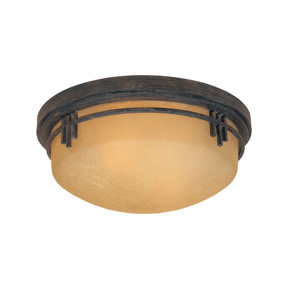 Designers Fountain Mission Ridge 2 Light Warm Mahogany Flush Mounted Ceiling Light