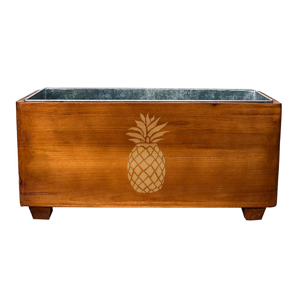 Wooden Wine Trough Pineapple Dining Metal Ice Bucket Cold Bottle Wooden Wine Trough Pineapple Dining Metal Ice Bucket Cold Bottle Holder New