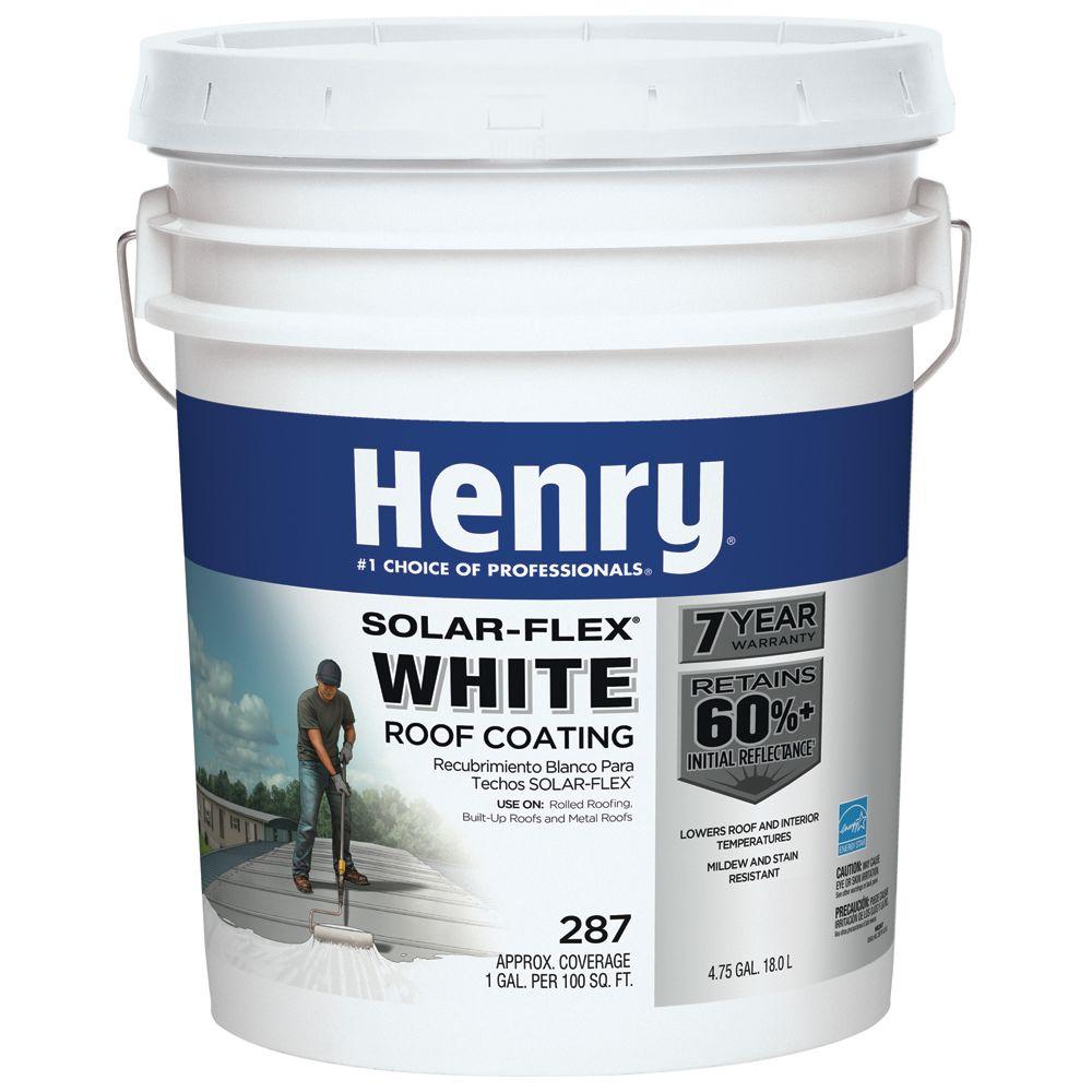 Henry 4.75 Gal. 287 SolarFlex White Elastomeric Roof Coating (16Piece)HE287SF072 The Home Depot