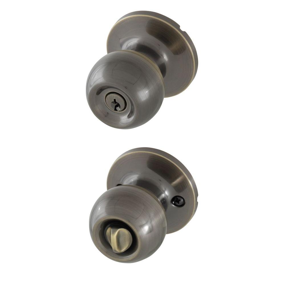 UPC 814113018919 product image for Honeywell Ball Antique Brass Entry Door Knob | upcitemdb.com