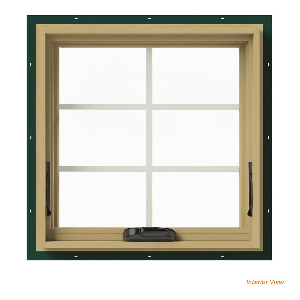 JELD WEN 24 In X 24 In W 2500 Series Green Painted Clad Wood